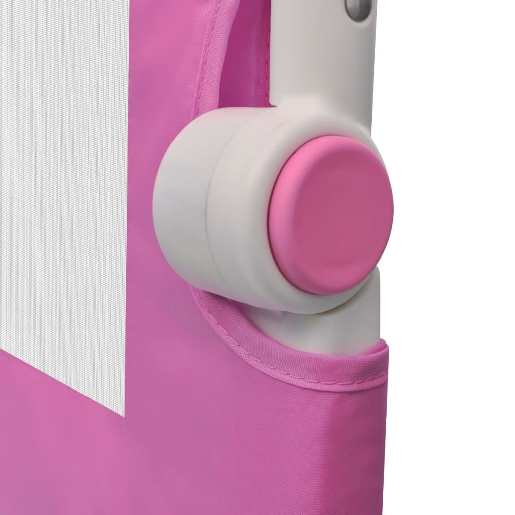 Pink folding bed rail guard for toddlers, providing safety and security in kids bedrooms.