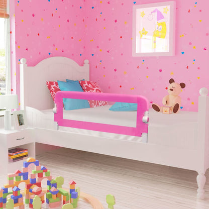 Pink folding toddler bed rail guard, ensures safety and security, perfect for young kids.