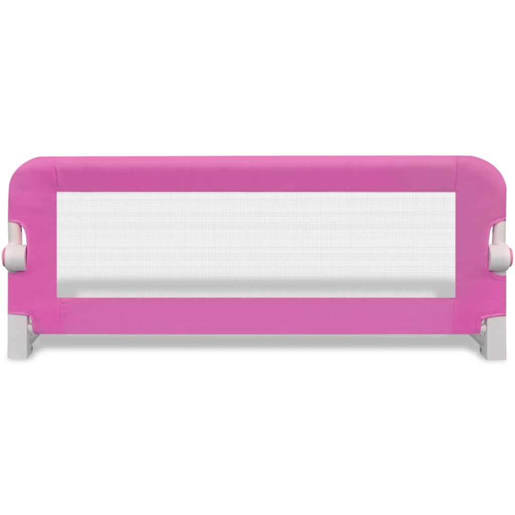 Pink folding toddler bed rail guard, essential safety barrier for kids comfortable sleep.