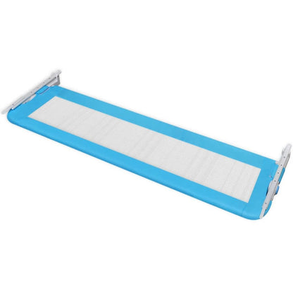 Blue mesh Toddler Safety Bed Rail for single beds keeping kids secure during sleep.