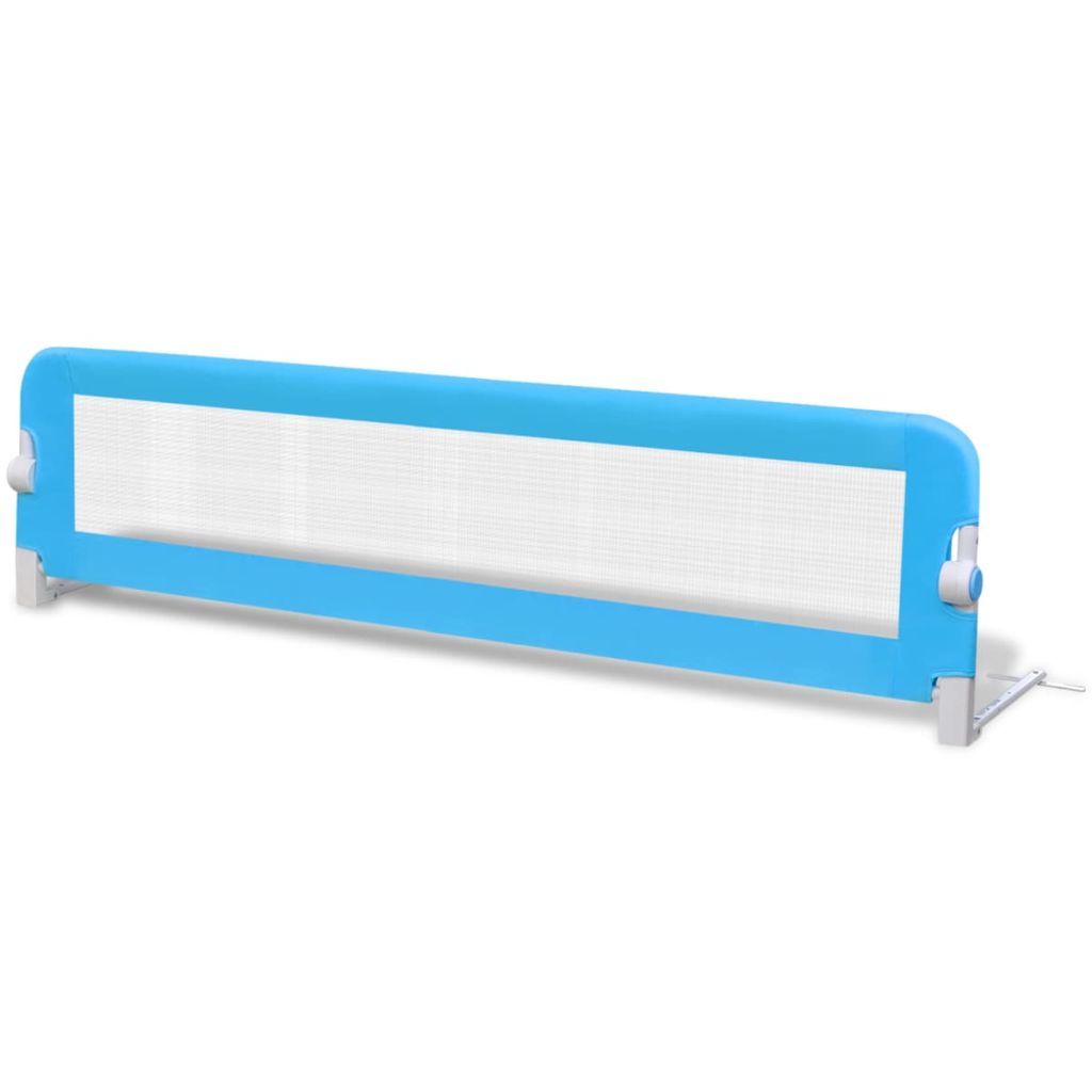 Blue mesh toddler safety bed rail for single beds provides child protection and security.