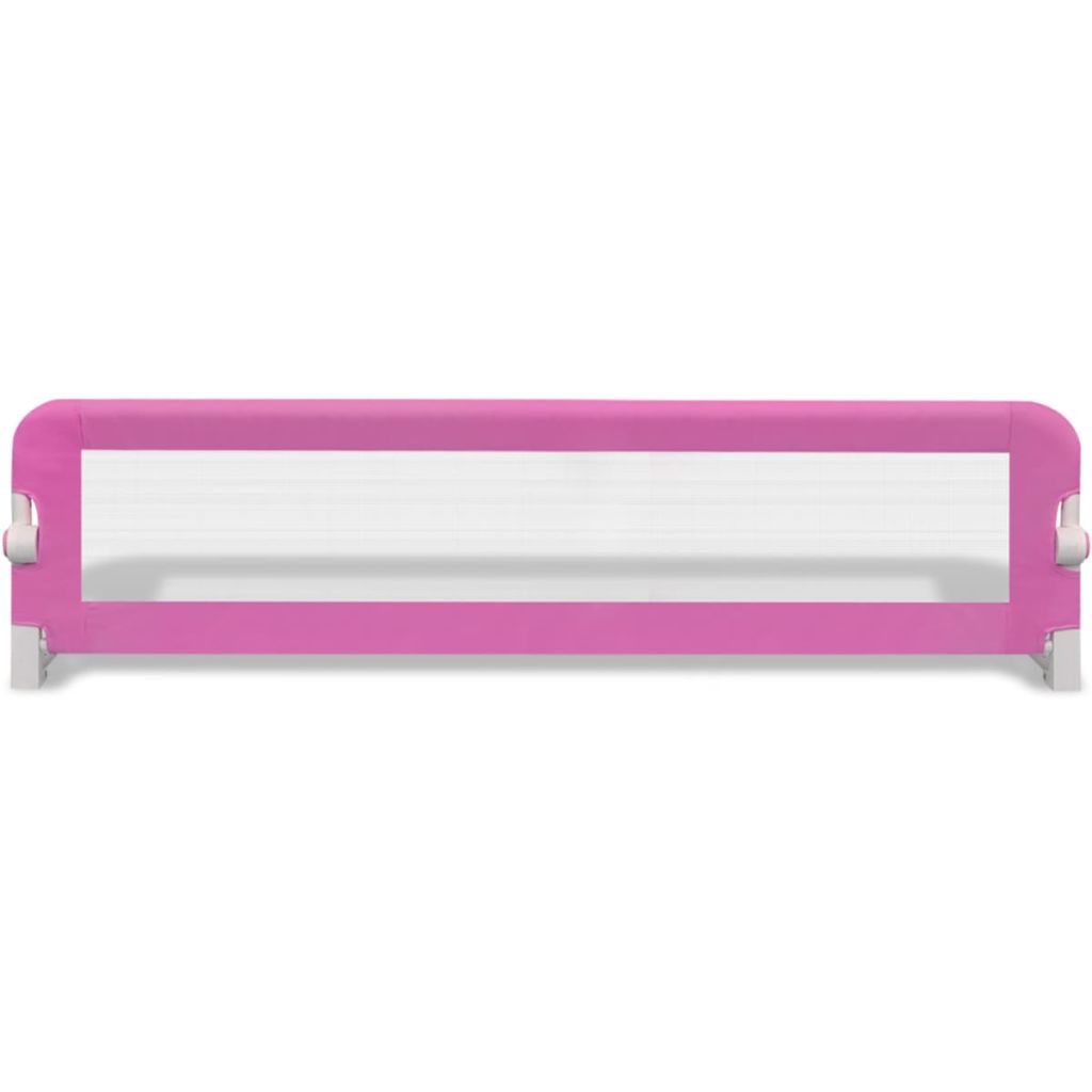 Foldable pink toddler bed rail guard for kids safety and comfort at home.