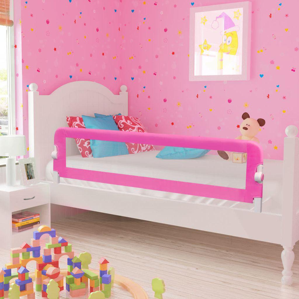 Foldable 150cm Pink Toddler Bed Rail Guard for Kids Safety and Peaceful Sleep