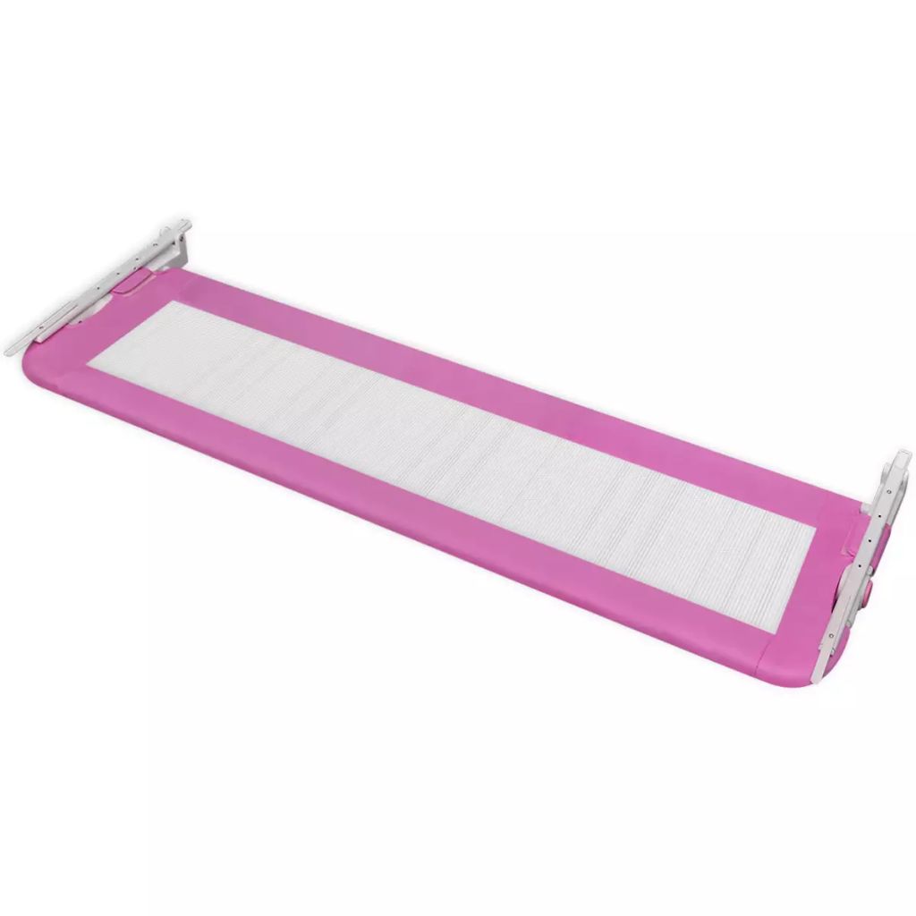 Foldable 150cm pink toddler bed rail guard for home safety and child protection.