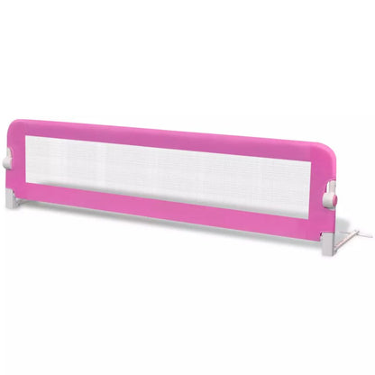 Foldable pink toddler bed rail guard, 150cm safety rail for kids beds at home.