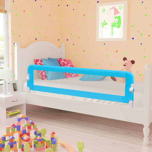 Foldable blue bed rail set (2 pack), 150cm long, ensures toddler safety at home.