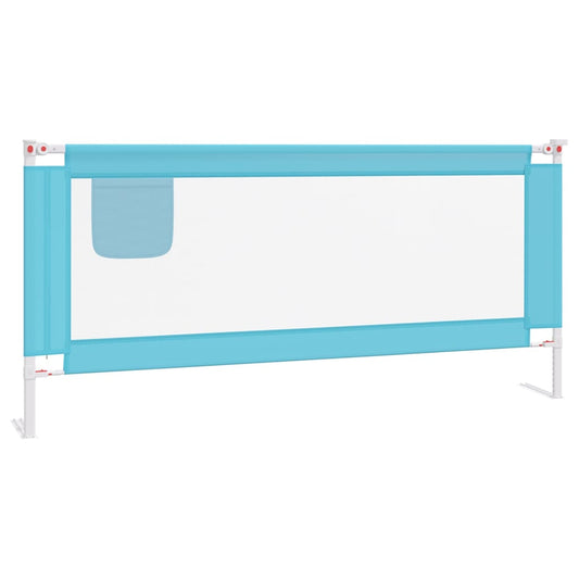 Blue toddler bed guard rail 200cm for safety during sleep, ideal for childrens beds.