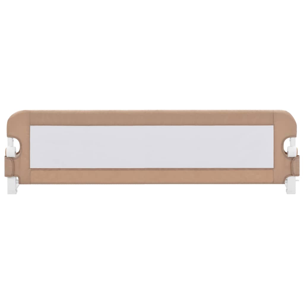 Foldable taupe mesh bed rail guard for kids safety, ideal for toddler bed protection.