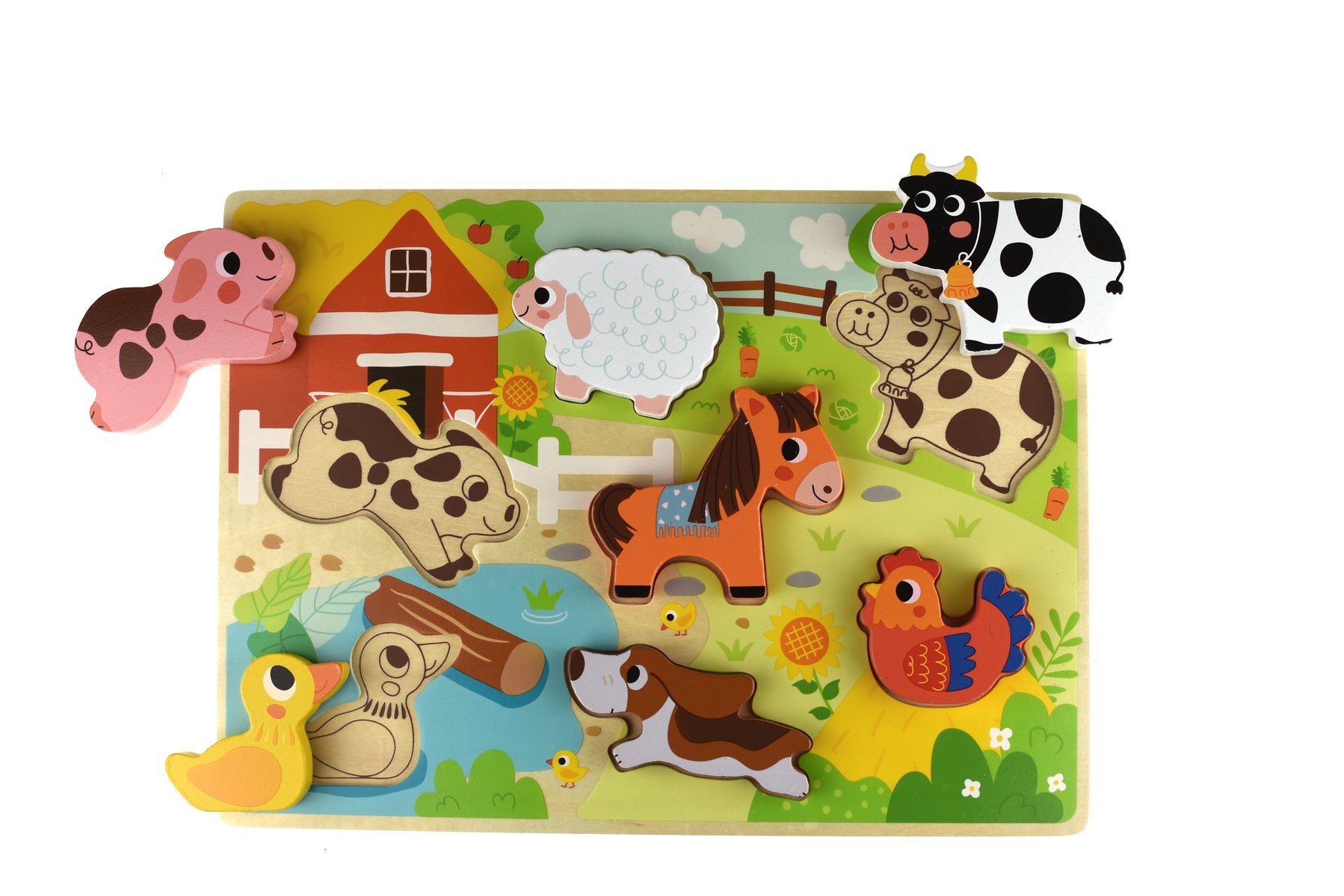 Tooky Toy Chunky Puzzle Farm - A Fun and Educational Woodn Toy for Toddlers