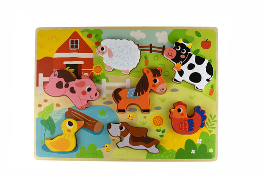 Tooky Toy Chunky Puzzle Farm | Educational wooden puzzle for toddlers, perfect for learning at home.