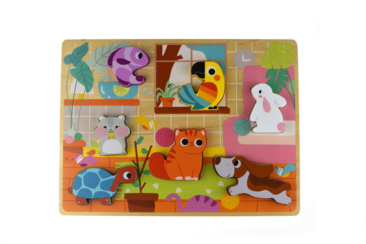 Colorful Chunky Puzzle Pet toy featuring animals for educational play at home.