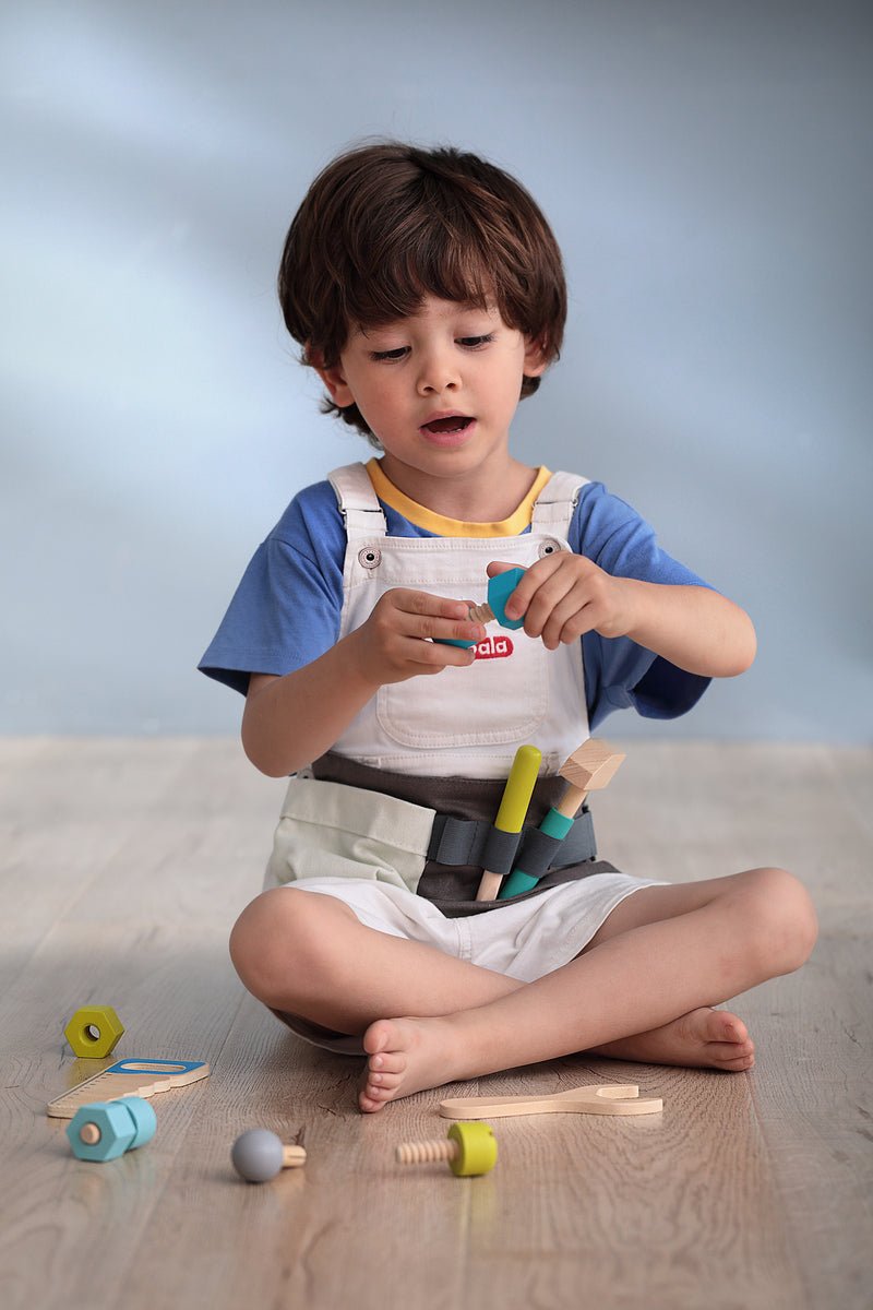 Tool Belt Playset for kids | Complete set with toy tools for imaginative play at home.