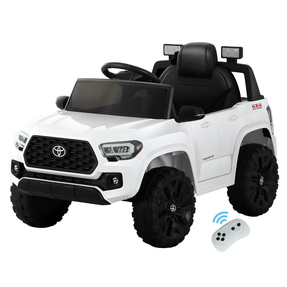 Toyota Ride On Car Electric Toy Tacoma Off Road Jeep 12V Battery White | Kids Mega Mart | Shop Now!