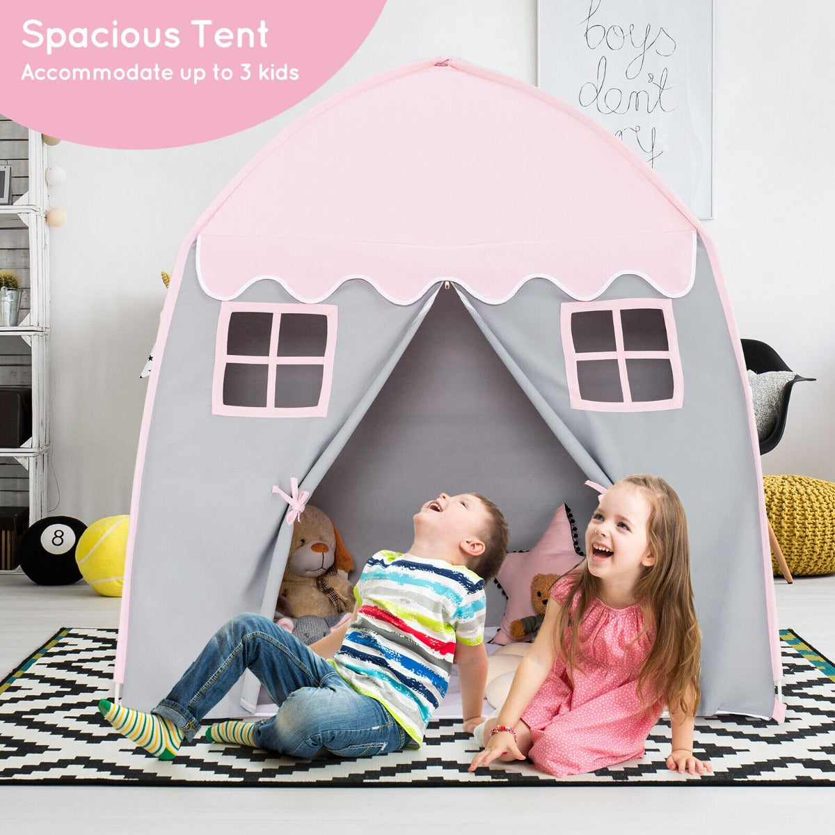 Pink Princess Play Tent, ideal for indoor/outdoor fun, perfect fairy playhouse for kids.