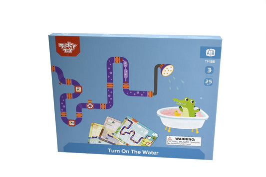 Colorful Turn On The Water puzzle game for kids, engaging water flow challenge at home.