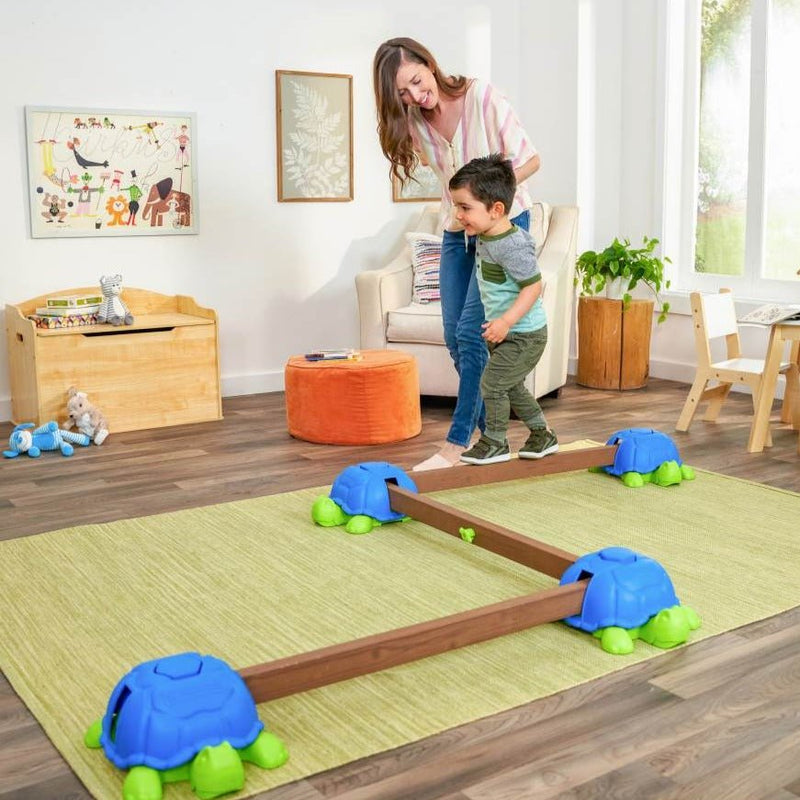 Child Playing on KidKraft Turtle Totter Balance Beam