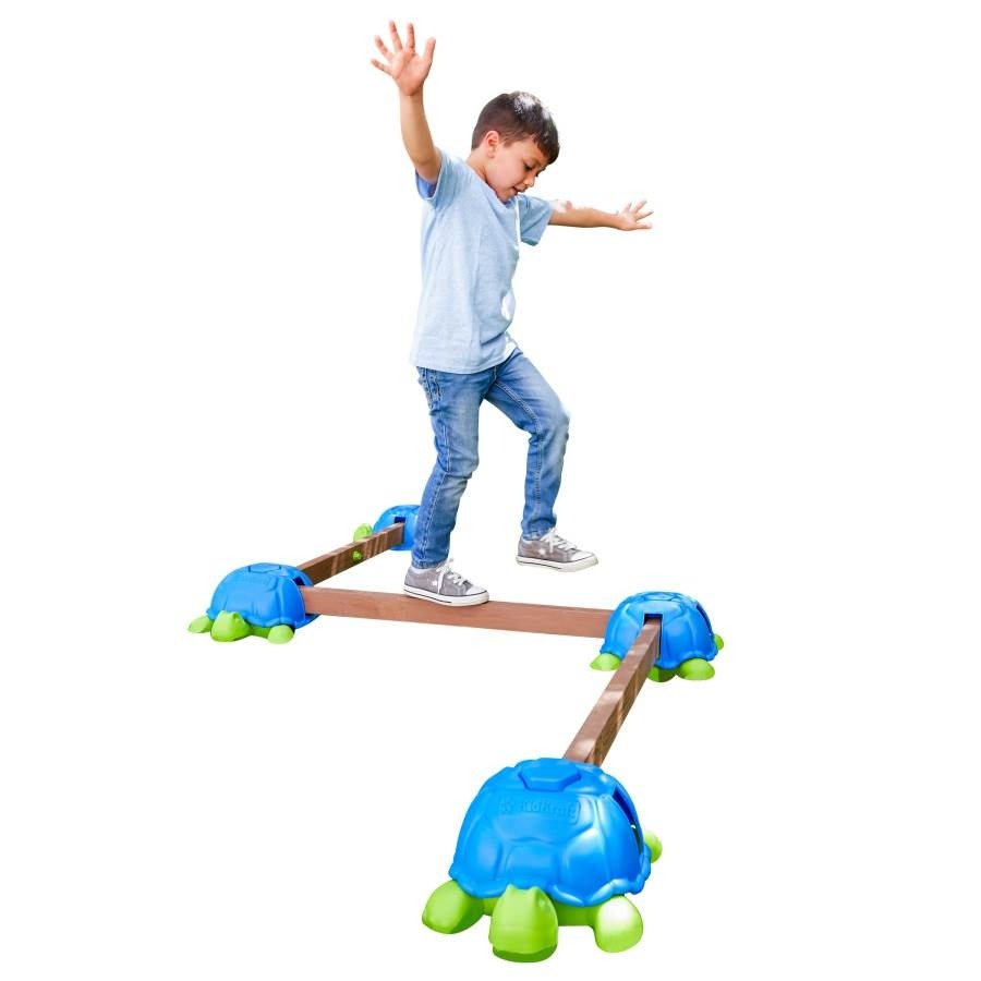 Kids Having Fun on KidKraft Turtle Totter Balance Beam