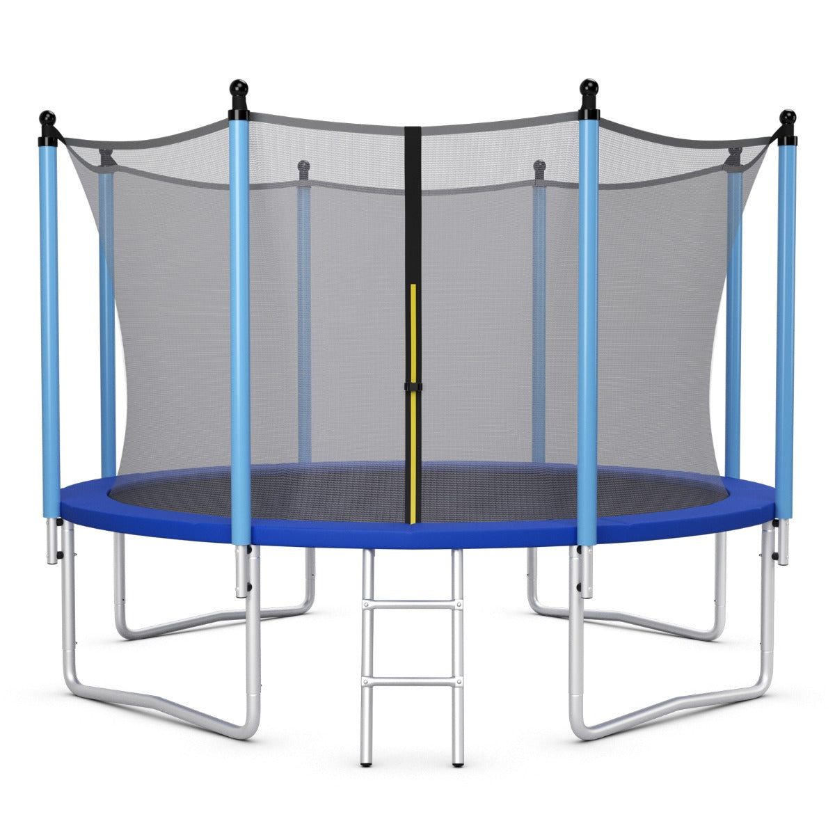 12ft trampoline with safety net and ladder for kids outdoor entertainment and exercise.