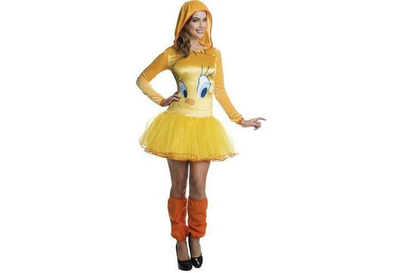 Tweety Bird Hooded Tutu Dress with Leg Warmers | Looney Tunes costume for kids.