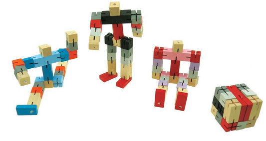 Colorful Twist and Lock Robot Block toy for interactive, creative play at home for kids.