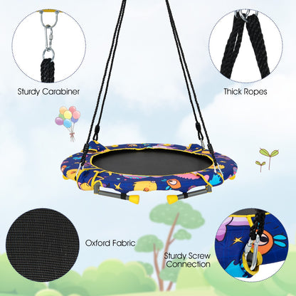 1Play and Bounce Bliss: Convertible Swing and Trampoline Set with Upholstered Handrail for Kids