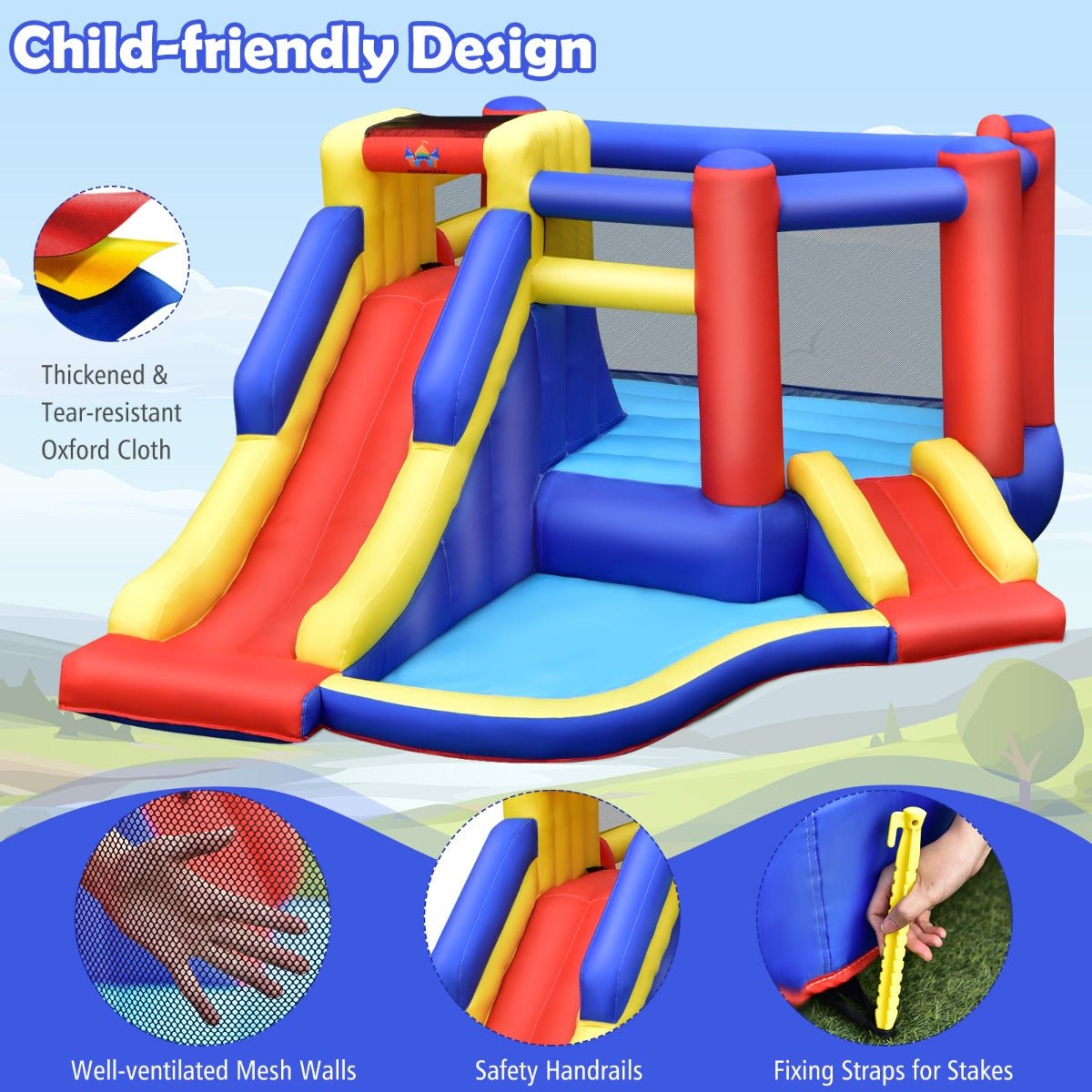 Party-Ready Bouncy Castle with Slide