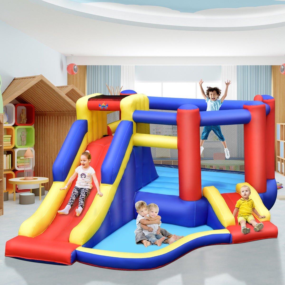 Whimsical Inflatable Castle and Slide