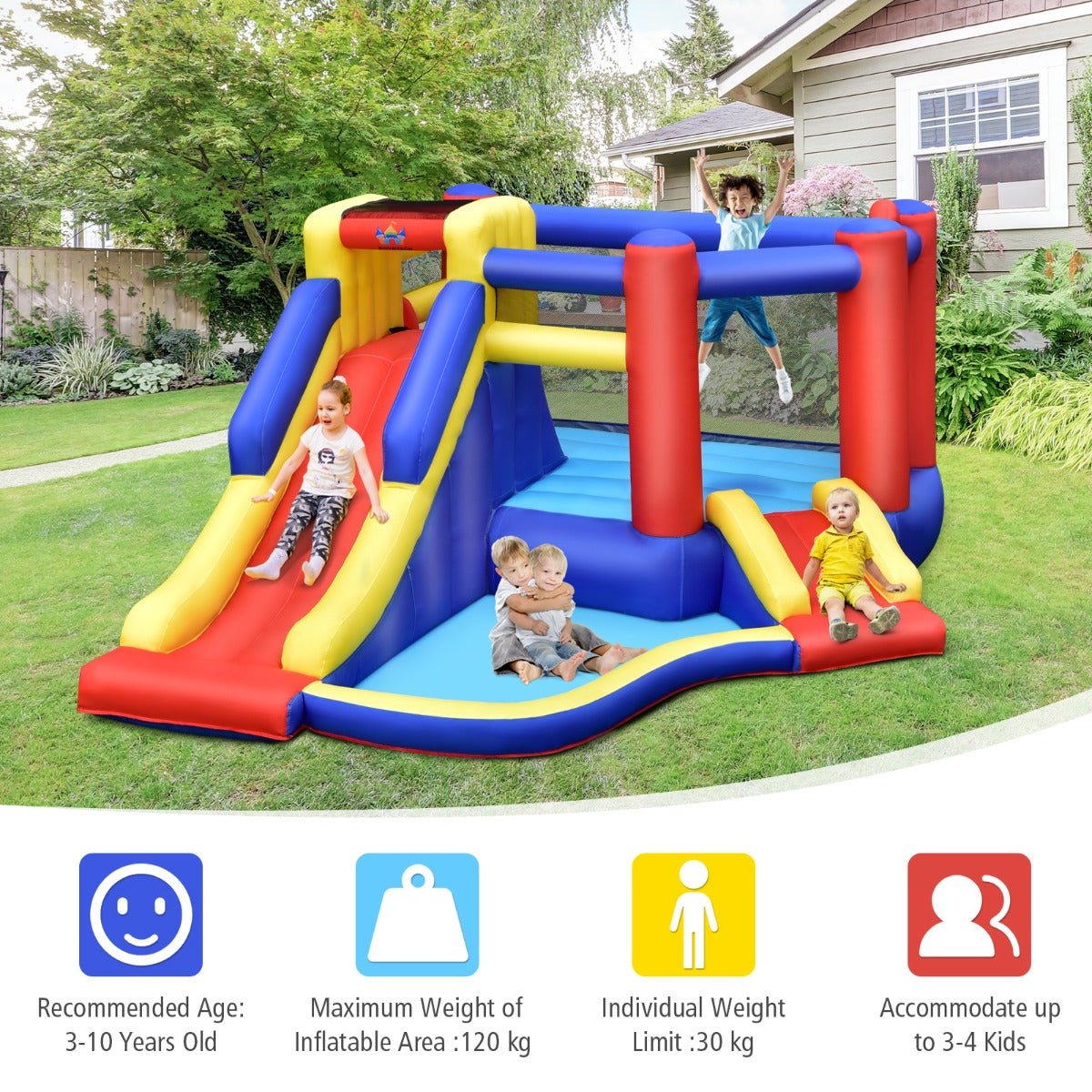 Rainbow Slide Inflatable Funhouse