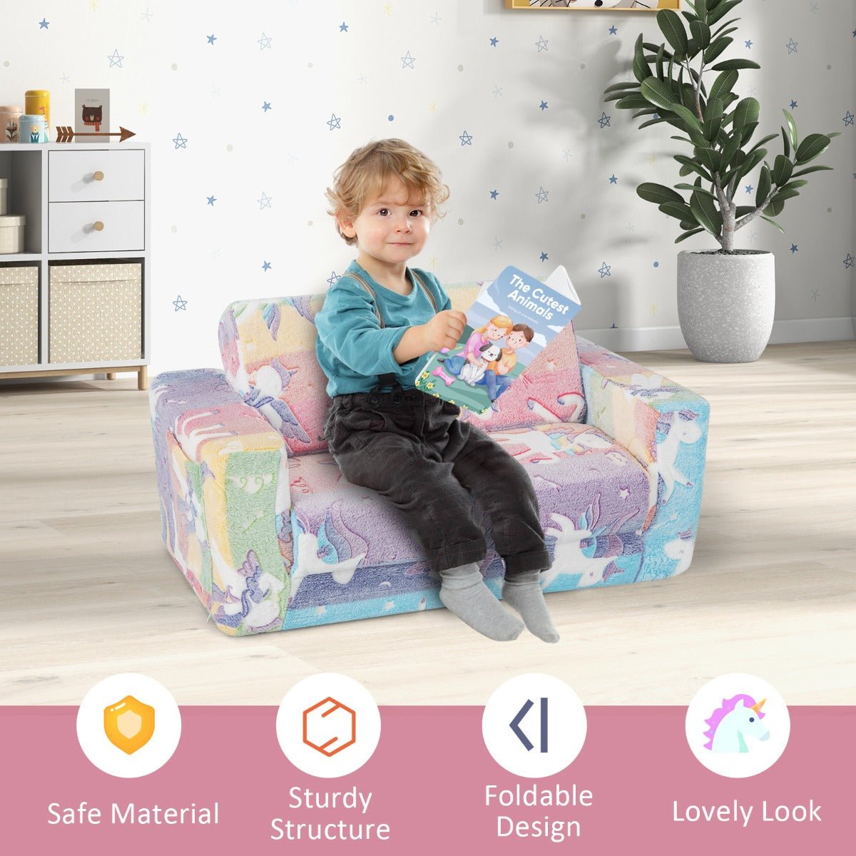 Glow-in-the-Dark Unicorn Pattern Chair
