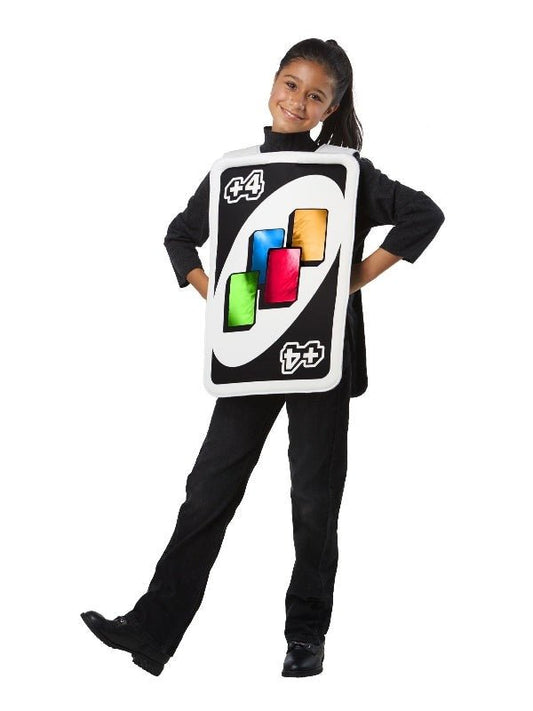 Mattel UNO Wild Draw Four Card Costume designed for kids playful at-home adventures.