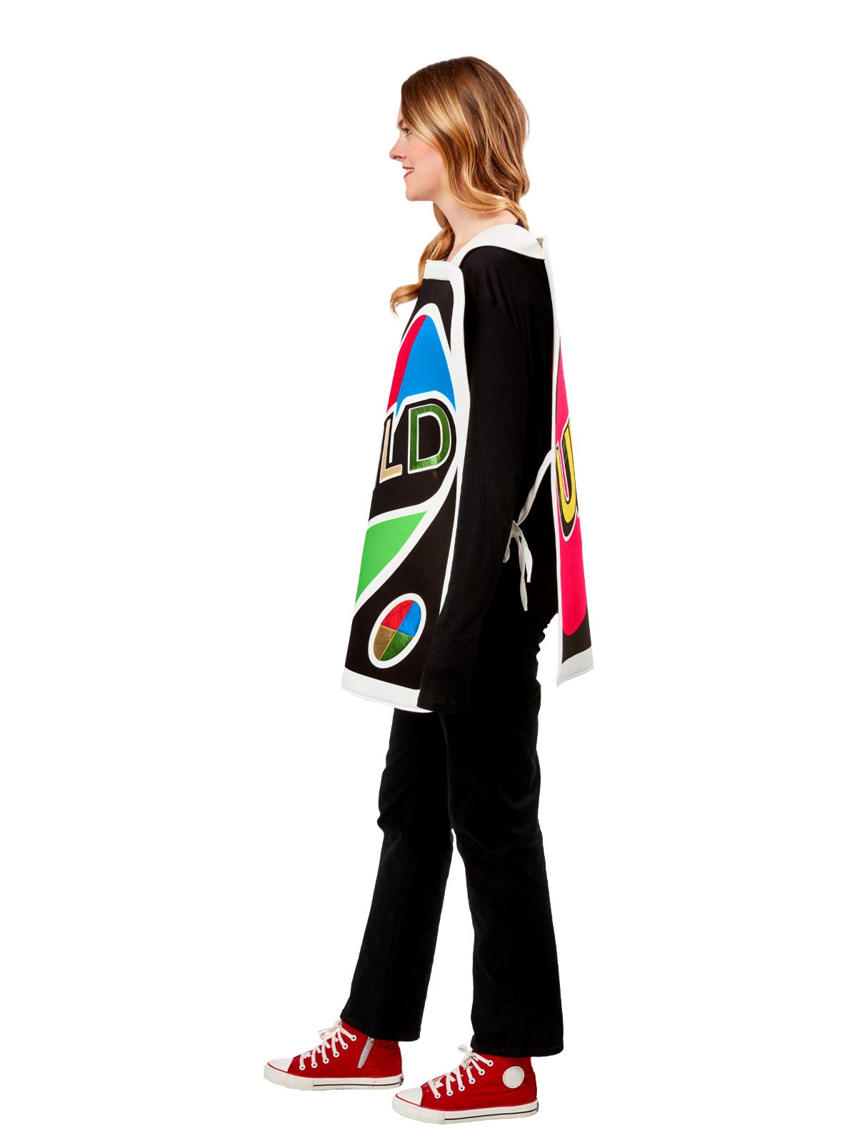 Mattel UNO Wild Card Costume | Adult tabard featuring Draw 4 and logo, perfect for kids dress-up.