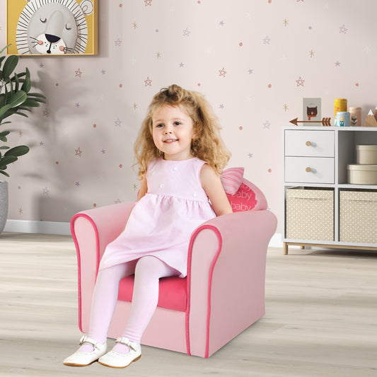 Pink velvet toddler couch with bow, designed ergonomically for kids comfortable seating at home.