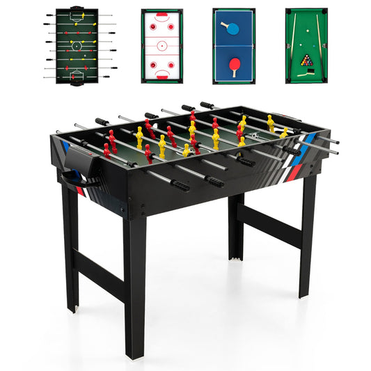 4-in-1 Kids Multi-Game Table Set | Soccer, Hockey, Billiards and Tennis fun indoors
