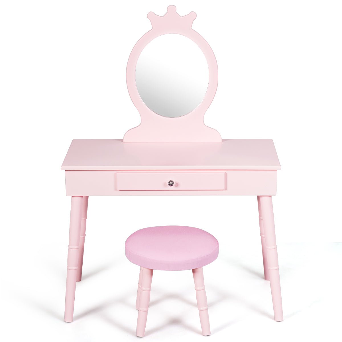 Pink Vanity Makeup Set with Real Mirror - Dreamy Playtime for Little Girls