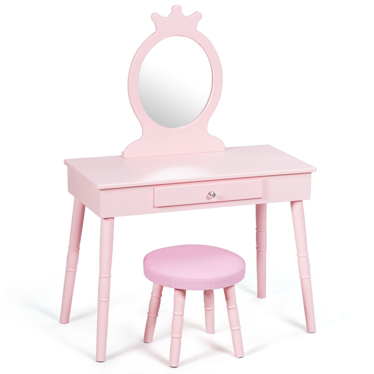 Pink Vanity Makeup Set for Children - Real Mirror, Play, and Wonder