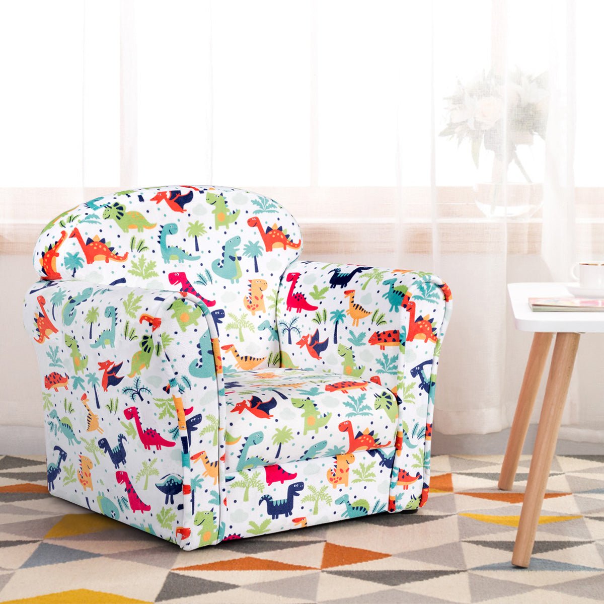 Velvet Kids Sofa with Sweet Pattern: Soft Seating for Baby's Space