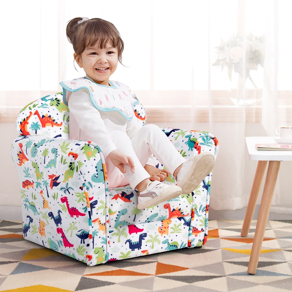 Charming Pattern Velvet Kids Sofa: Cozy Seating for Baby Room