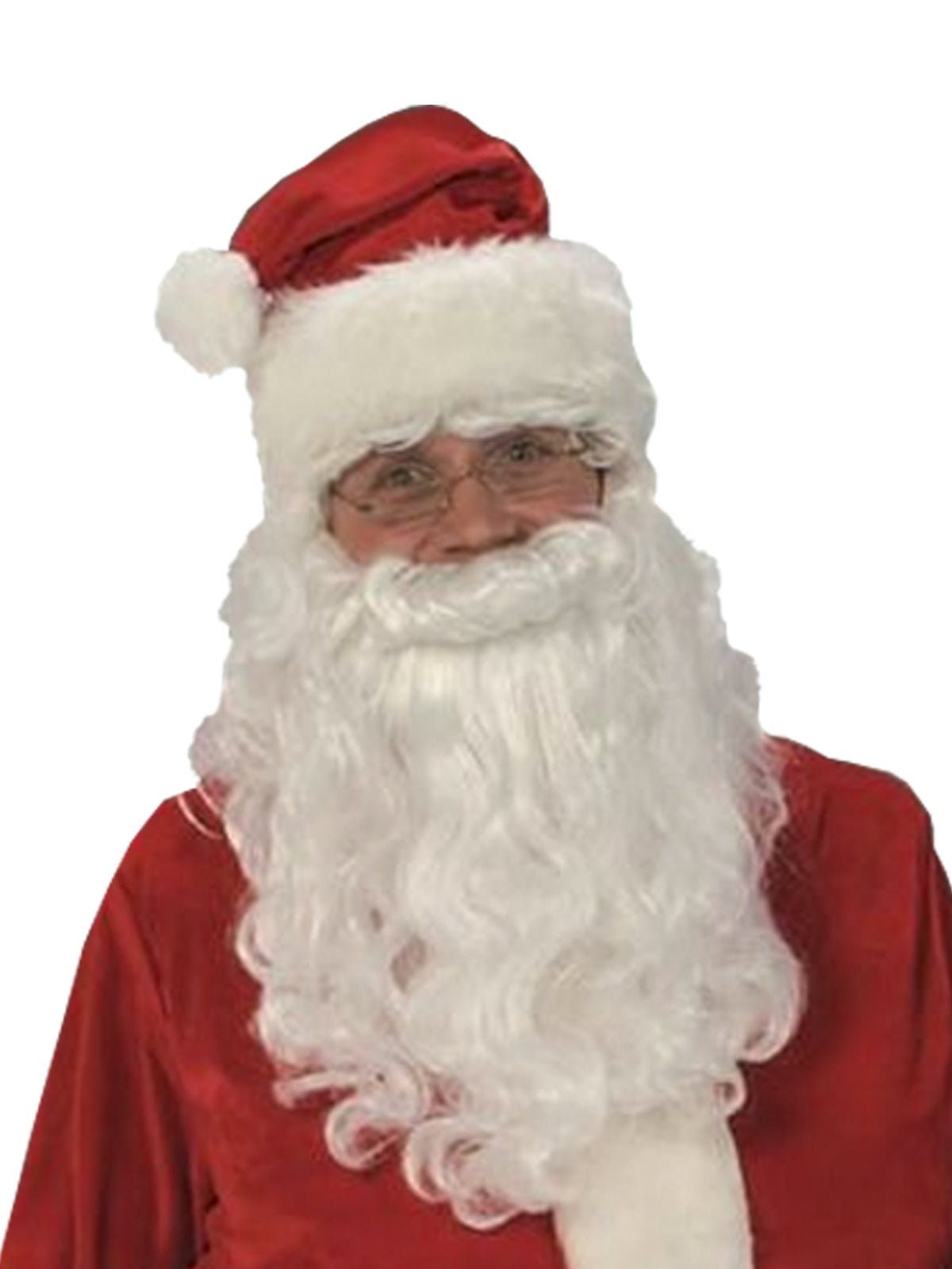 Close up Adult Velvet Santa Christmas Costume