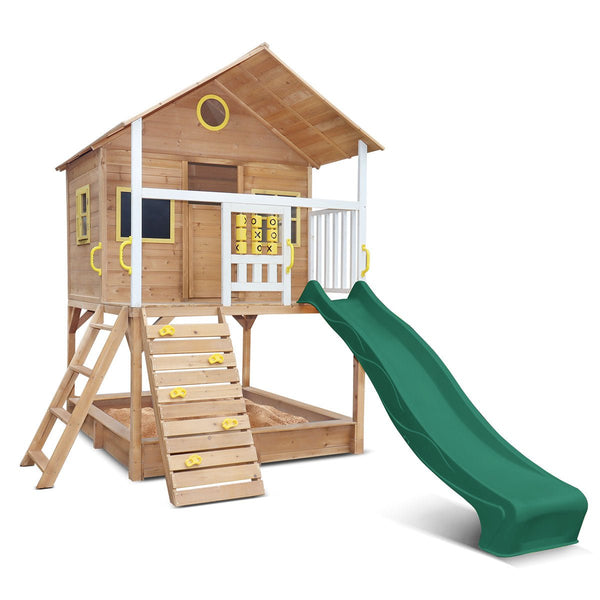 Shop Warrigal Cubby House with Green Slide: Outdoor Adventures Await
