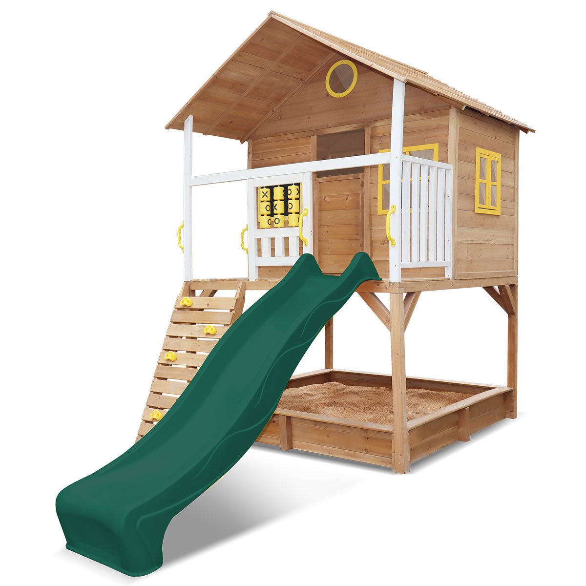 Warrigal Cubby House with Green Slide: Active Outdoor Play for Children