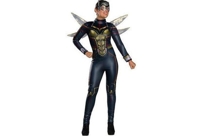 Marvel Wasp adult costume, featuring deluxe jumpsuit and mask for childrens imaginative play.