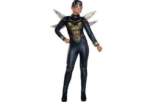 Marvel Wasp adult costume, featuring deluxe jumpsuit and mask for childrens imaginative play.