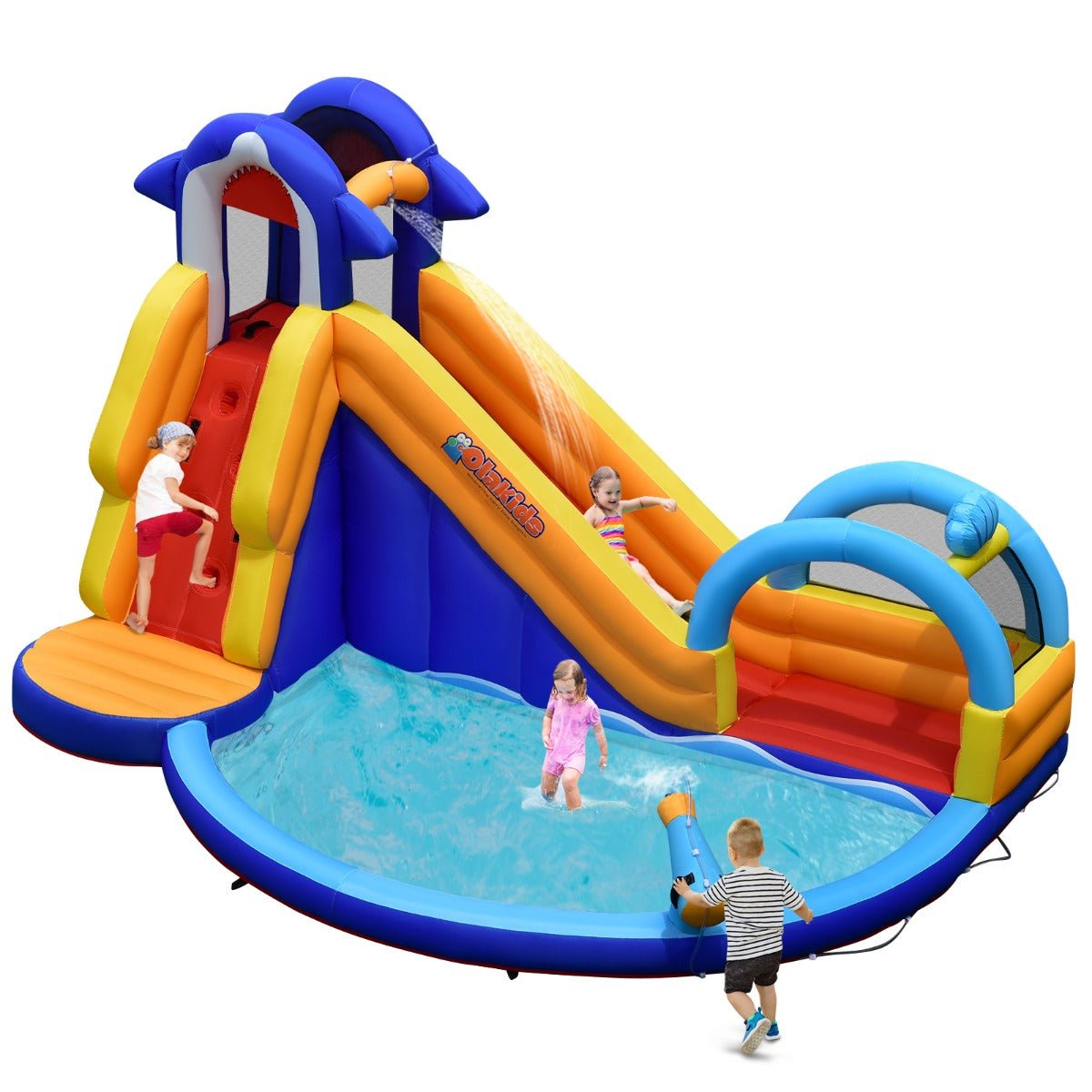 4-In-1 Water Bounce House with Basketball Rim - Active Play for Kids