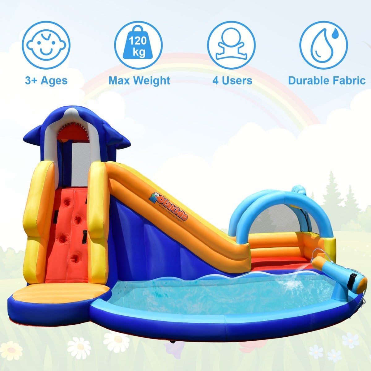 4-In-1 Water Bounce House - Basketball Adventure for Kids