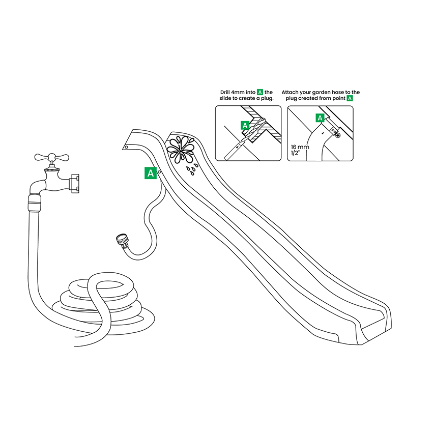 Lifespan Kids 3m Wavy Green Slide | Fun, sturdy outdoor playground slide for childrens backyard.