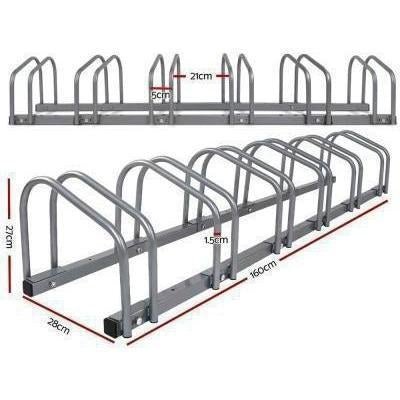 Outdoor Toys Portable 6 Bike Rack Storage Stand Silver