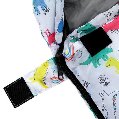 Kids single white sleeping bag, 180cm thermal rating, ideal for camping and hiking adventures.