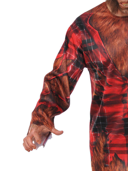 Adult werewolf shirt costume, an official Halloween wear for spooky dress-up fun at home.