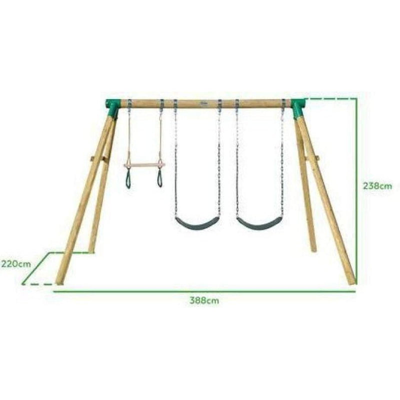 Playground Equipment Wesley Double Swing and Trapeze Set