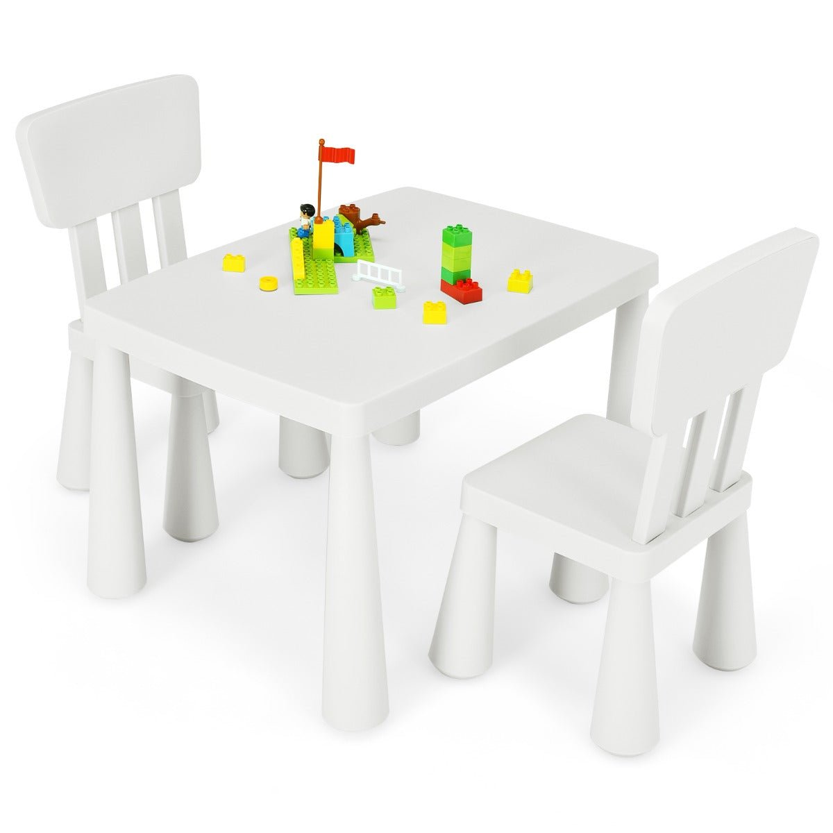 3-Piece Kids White Table Set for Reading - Spark Imagination